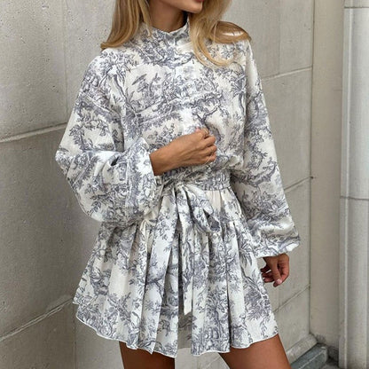 👘✨ Elegant print dress – flattering tie-waist, chic lantern sleeves! 🌟 Buy 2 get 8% off!
