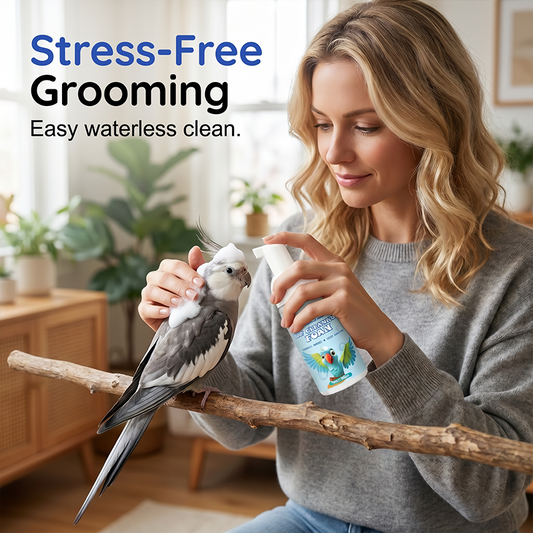 🦜🧼 7-in-1 dry cleaning foam for parrots – no-rinse, odor-free, soft feathers!
