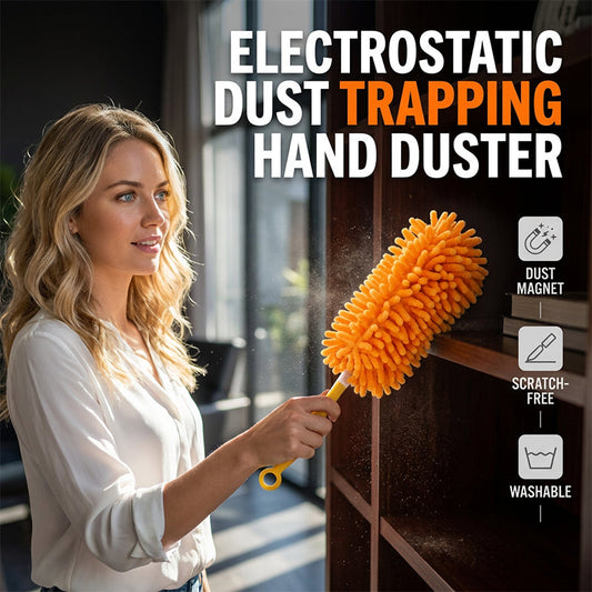 🧹✨ Electrostatic hand duster – traps dust, reaches corners, washable head!