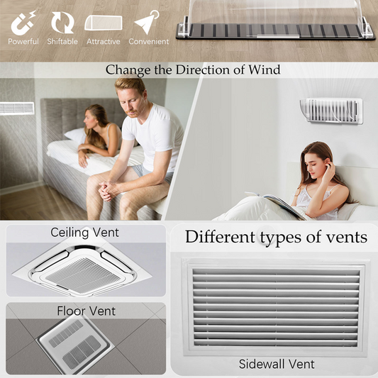 🌀🧲 Magnetic air vent deflector – adjustable, tool-free, redirects airflow perfectly!