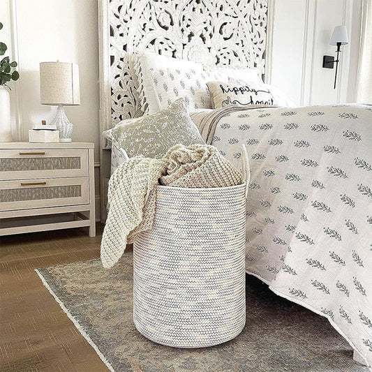 🧺✨ Large 58L cotton rope basket – soft, sturdy, stylish for laundry & toys!