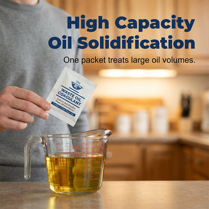 🧑‍🍳🧊 Waste oil coagulant – turns liquid oil into solid block, mess-free cleanup!