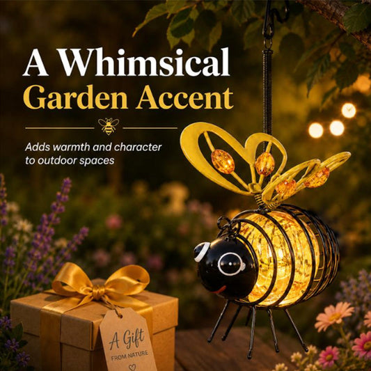✨ Hanging Solar Bee Light – Warm Amber Glow, Flicker-Free, Perfect for Garden Parties, Camping, or Kids’ Rooms – Spread Joy Day and Night 🌞🌜