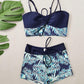 🔥While Supplies Last 52% OFF!Flattering High-Waist Bikini Set | Sporty Boxer Cut & Chic Lace-Up Top | Quick-Dry Tummy Control Beachwear