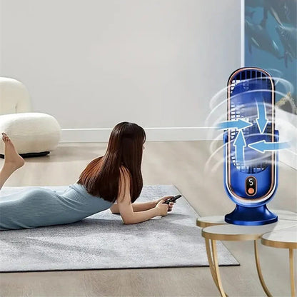 🌀📏 Compact portable fan – 5 speeds, quiet, long battery life, perfect for desks!