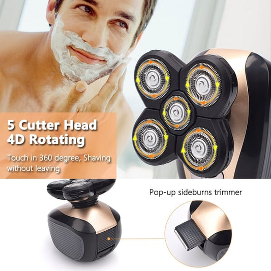 🪒✨ 5-in-1 electric shaver – waterproof, versatile, shaves beard & head!