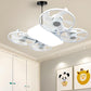 🌀💡 3-speed foldable fan with LED light – remote control, 360° airflow!