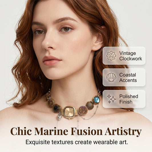 🥳2026 HOT SALE🥳💞50K+ SOLD!⏳✨Statement Watch Button Necklace
