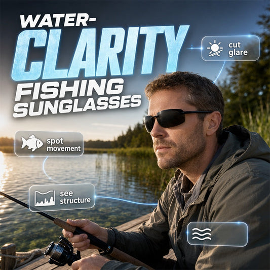 🕶️🎣 Polarized fishing sunglasses – cuts glare, lightweight, perfect for lakes!