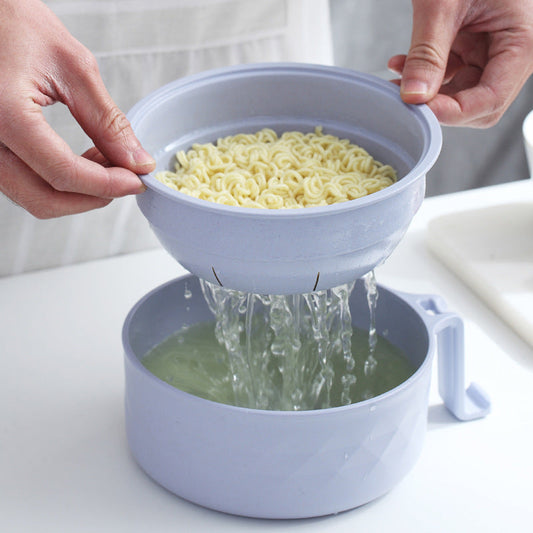 🍜💧 Ramen bowl with water filter – separates noodles, versatile, premium quality!