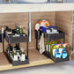 🧺🚰 Under-sink organizer – sliding drawer, drainage, no-tool assembly!