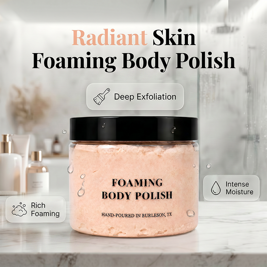 🧴✨ Foaming body polish – exfoliates, smooths, hydrates for radiant skin!