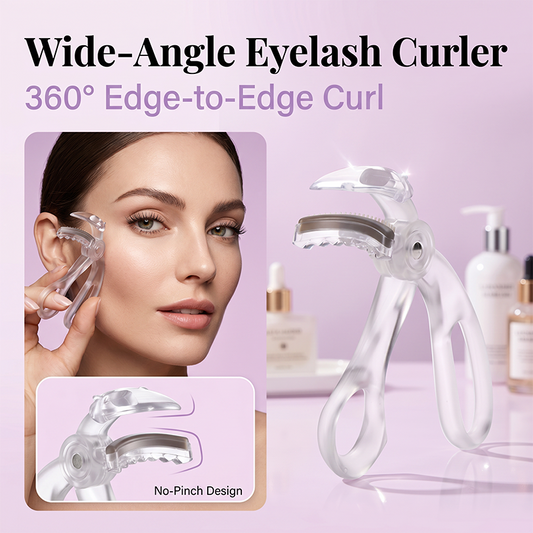 👁️🌀 Frameless eyelash curler – wide-angle, pinch-free, perfect curl in seconds!