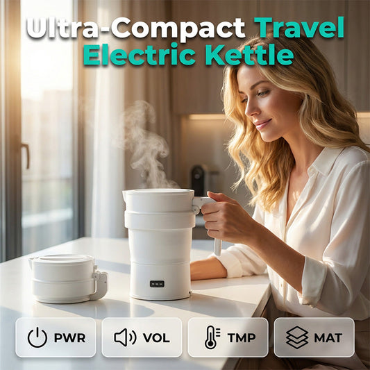 ☕🧳 Compact travel kettle – collapsible, quick-boil, perfect for hotels!