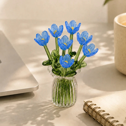 🌷 Glass flower vase set – vibrant, compact, maintenance-free forever!