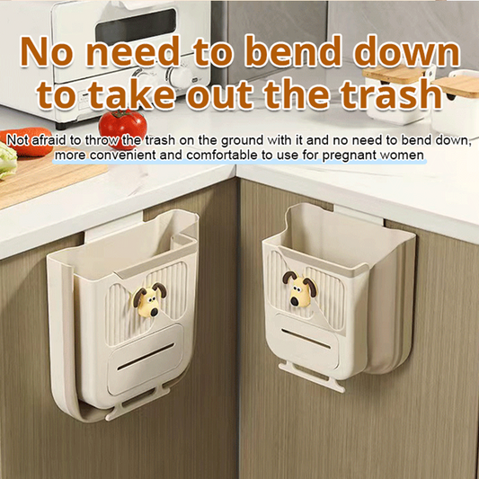 🗑️🔧 Foldable cabinet trash bin – drill-free, bag dispenser, 10L capacity!