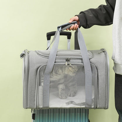 🐱 50% OFF NOW! 🏆 Large Foldable Mesh Cat Carrier Bag – Breathable & portable – Perfect for vet visits, travel or walks – comfy and secure 🐾✨👜