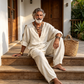 Men's Loose V-Neck Top & Pants 2-Piece Set