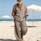 Men's Loose V-Neck Top & Pants 2-Piece Set