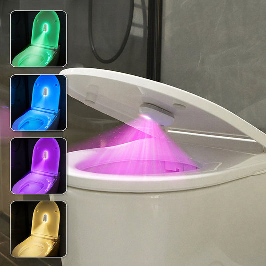 🚽🌈 Motion-sensing toilet light – RGB glow, rechargeable, sanitizing mode!