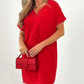 V-Neck Color-Blocking Midi Dress