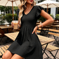 Women's Flutter Sleeve V--Neck Summer Dress