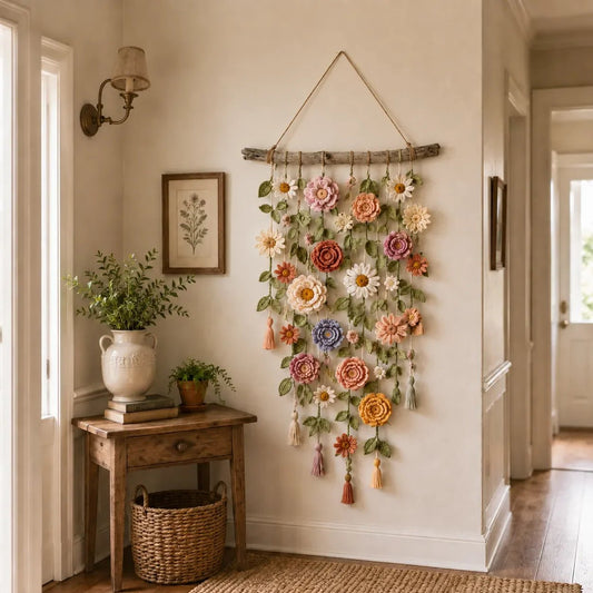 💗LAST DAY SALE 50% OFF⚡50K+ SOLD!!💮Crochet Flower Wall Hanging Decor🖼️