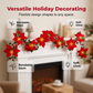 🎄 Christmas Poinsettia Flower String Lights – 2M Warm LED Garland with Red Flowers & Holly Leaves