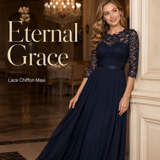 🌸😌 LIMITED TIME 50% OFF! 👚Women's Elegant Lace Bodice Maxi Dress