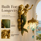 🕯️🌊 50% OFF!!🪸Antique Gold Coastal Mermaid Wall Light 🧜‍♀️✨ Hand-Painted Vintage Sconce for Indoors & Covered Outdoor Spaces 🏡🌊
