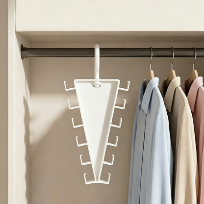 📢 50% OFF! ⏰ Multifunctional Triangle Closet Organizer – V-Shaped Space-Saving Design, Double-Sided Hooks & 360° Rotating Hook – Declutter Your Wardrobe in Style ✨