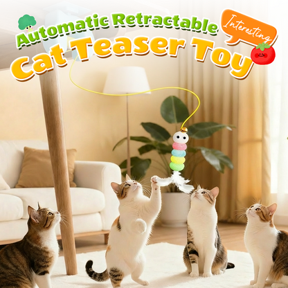 🐱 50% OFF! 🎾 Automatic Retractable Cat Toy – Random IR movement, USB rechargeable & plush – Hands-free entertainment for your feline ✨