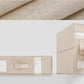 🎁 50%! 🛏️ Folding Sheet Organizer Set – Linen Look + Cardboard – Transparent Window & Secure Closure for Queen/King Size Bedding 📦
