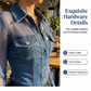 Women's Mesh Patchwork Denim Top