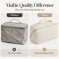 💄 Everything organized in style – spacious makeup bag with a handle for cosmetics, travel, and everyday use.