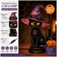 💥 50% Off! 🔥Gothic Halloween Witch and Cat Table Lamp