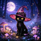 💥 50% Off! 🔥Gothic Halloween Witch and Cat Table Lamp