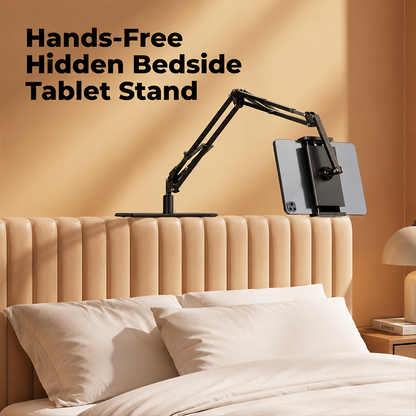 🛏️ Watch in Bed, Hands-Free – Magnetic Tablet Stand with Hidden Mattress Base. No Shaking, No Drilling. UK Stock