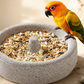 2-in-1 Volcanic Rock Bird Food Bowl & Beak Grinder