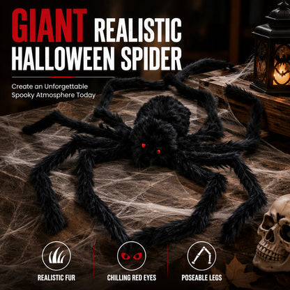👻🕷️ 2+1 FREE! Giant Halloween Spider for Garden & Home – Instantly Create a Spooky Halloween Atmosphere | Various Colors of Your Choice 🎃