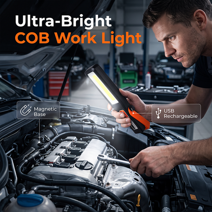 🔦 Rechargeable COB LED Work Light – Magnetic, Folding & Multi-Angle