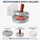 🍔 Burger Patty Press – Non-Stick Aluminum Hamburger Maker with Wooden Handle