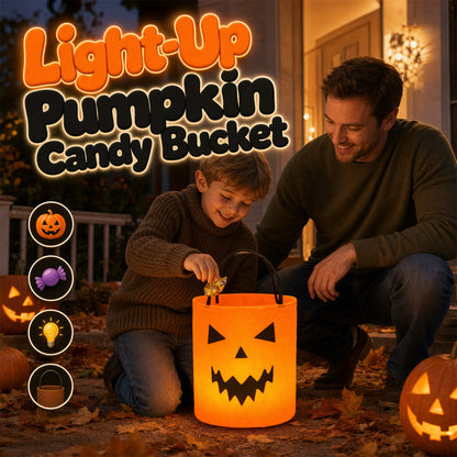 🎃✨ Light-Up Halloween Trick-or-Treat Bags – LED Pumpkin Candy Buckets for Kids