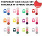 🌈 Temporary Hair Chalk Set for Girls – 12-Color Shimmer Hair Chalk for Parties & Fun Styles