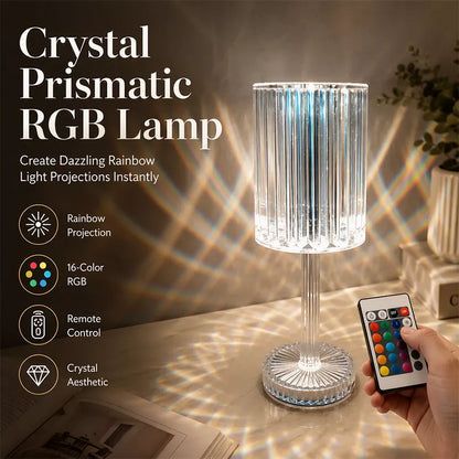 🌹✨ Acrylic Rose Crystal Table Lamp – RGB Touch Night Light for Bedroom & Romantic Decor