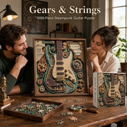 🎸⚙️ Steampunk Guitar 3D Puzzle – Creative DIY Building Kit & Unique Home Decor