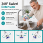 🚰💧 360° Swivel Faucet Filter – Replaceable Kitchen Tap Filter with Adjustable Water Flow