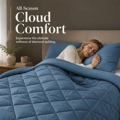 ☁️🛏️ 3-Piece Quilted Comforter Set – Soft All-Season Bedding with Matching Shams