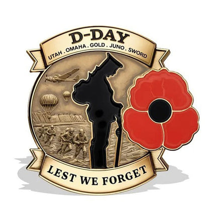 🎖️ Limited Edition D-Day 80th Anniversary Commemorative Badge – WWII Memorial Collectible