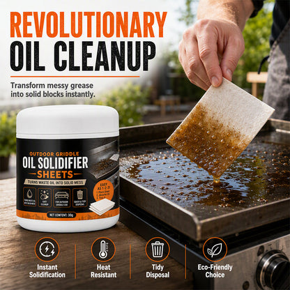 🧽 Fry Oil Absorbing Sheets – Quick Grease Cleanup for Blackstone Griddles & BBQ